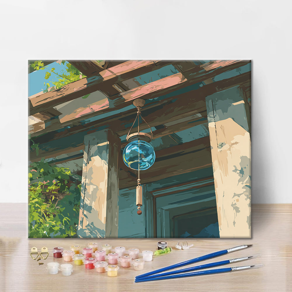 Glas-Windspiel – Malen nach Zahlen