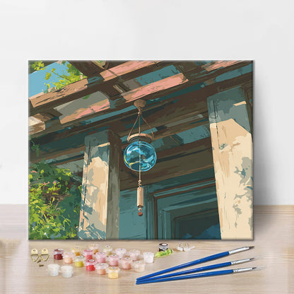 Glas-Windspiel – Malen nach Zahlen