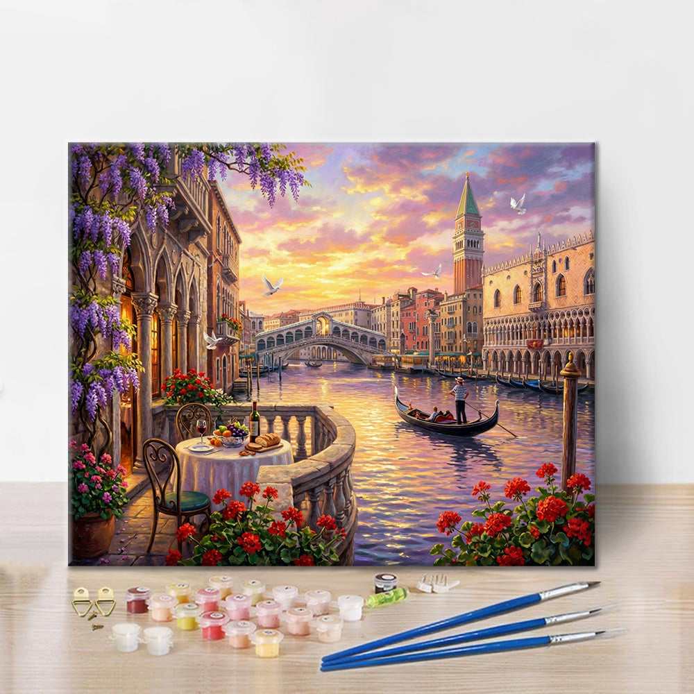 Romantisches Venedig – Malen nach Zahlen