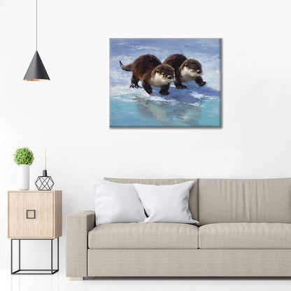 Eingeschneite Otter – Malen nach Zahlen