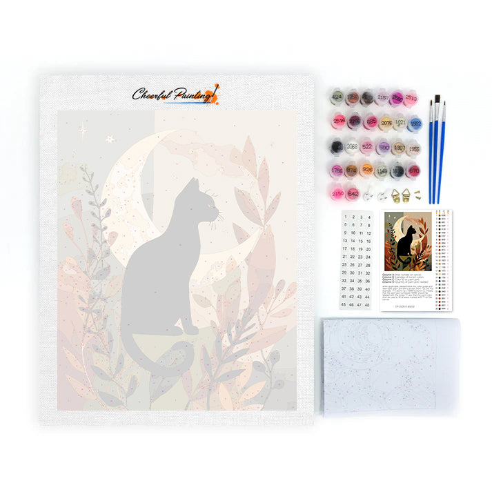 Schwarze Katze Sil - Malen nach Zahlen