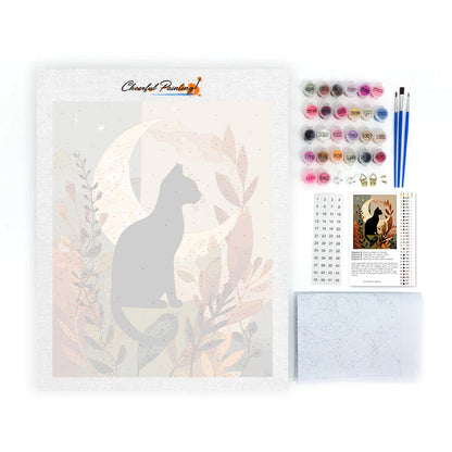 Schwarze Katze Sil - Malen nach Zahlen