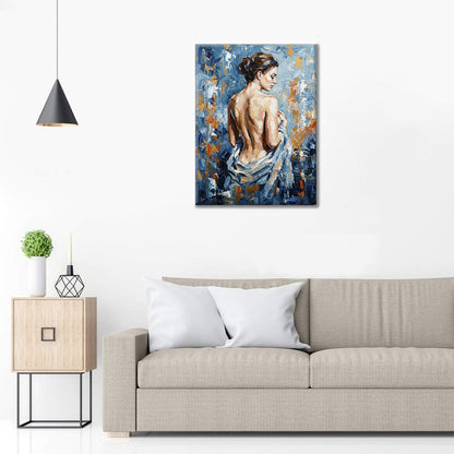 Blaue Silhouette – Malen nach Zahlen