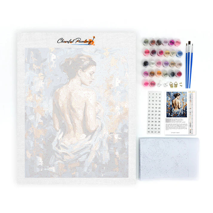 Blaue Silhouette – Malen nach Zahlen