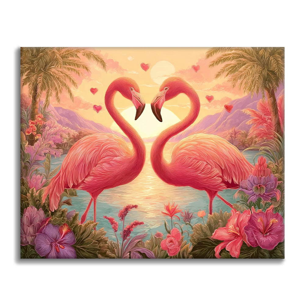 Flamingo Romance – Malen nach Zahlen