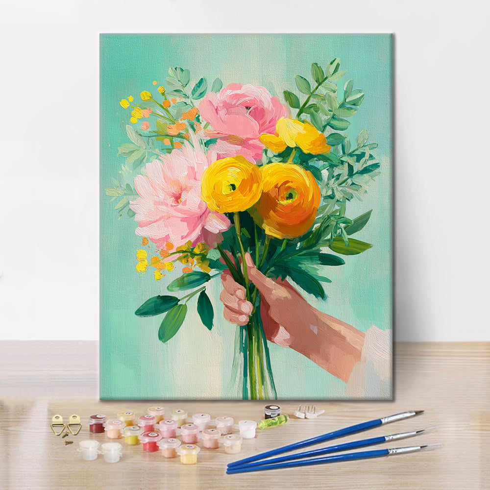 Blumengeschenk – Malen nach Zahlen