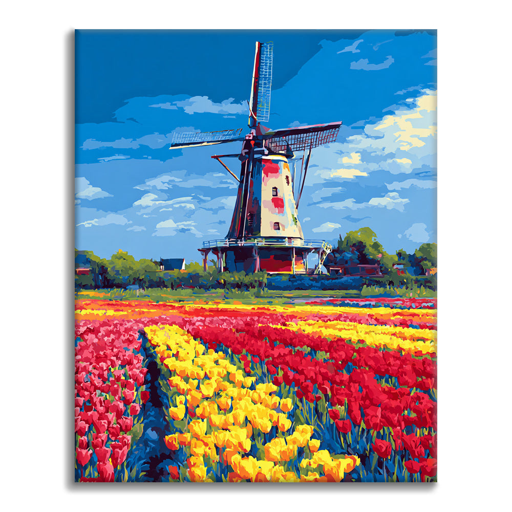 Tulpenmühle – Malen nach Zahlen