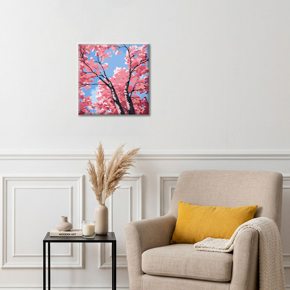 Kirschblütenhimmel – Mini-Malen nach Zahlen