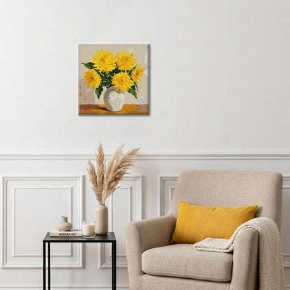 Goldener Gänseblümchenstrauß – Mini-Malen nach Zahlen