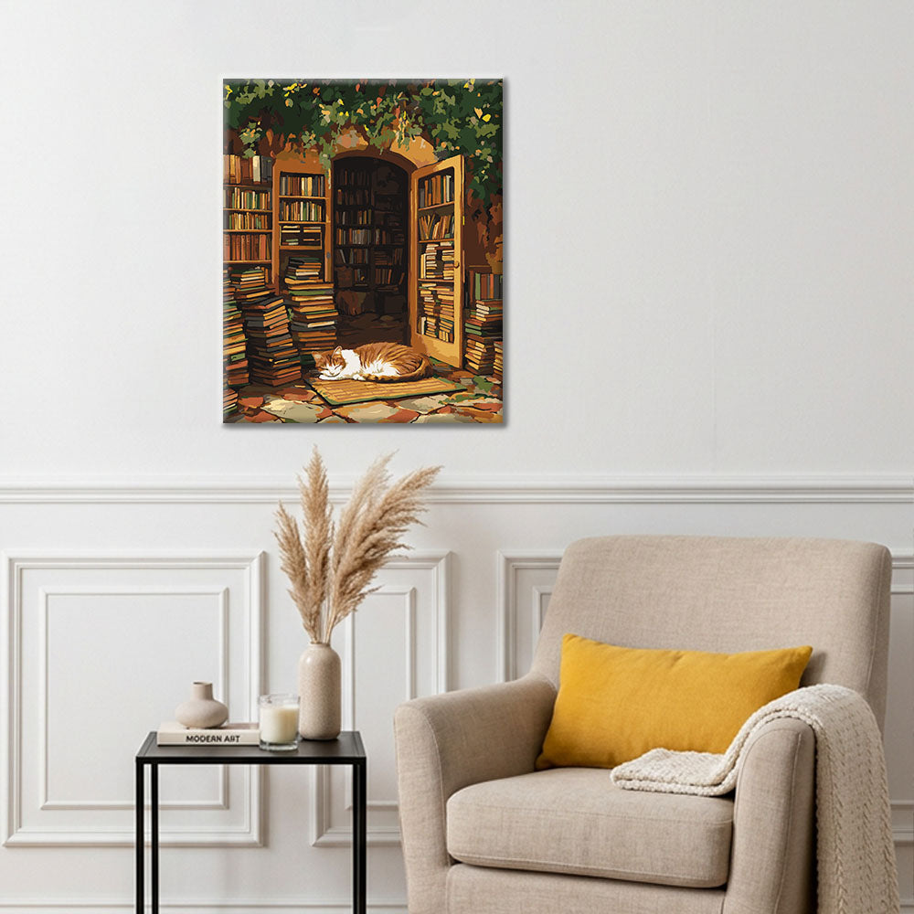 Die Bibliothekskatze – Malen nach Zahlen