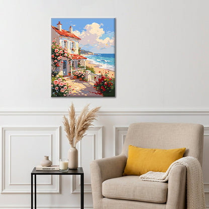 Seaside Rose Cottage – Malen nach Zahlen