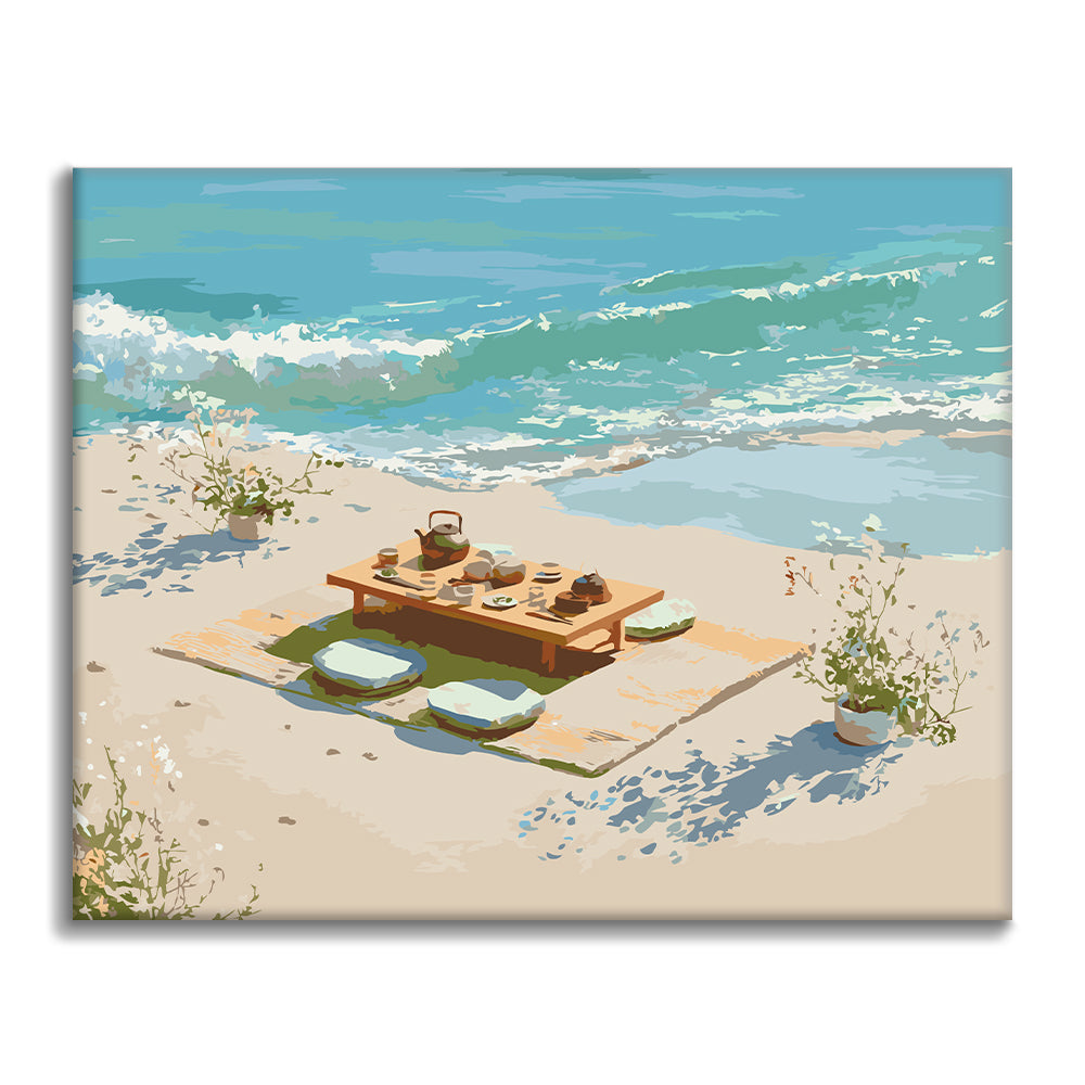 Tee am Strand – Malen nach Zahlen