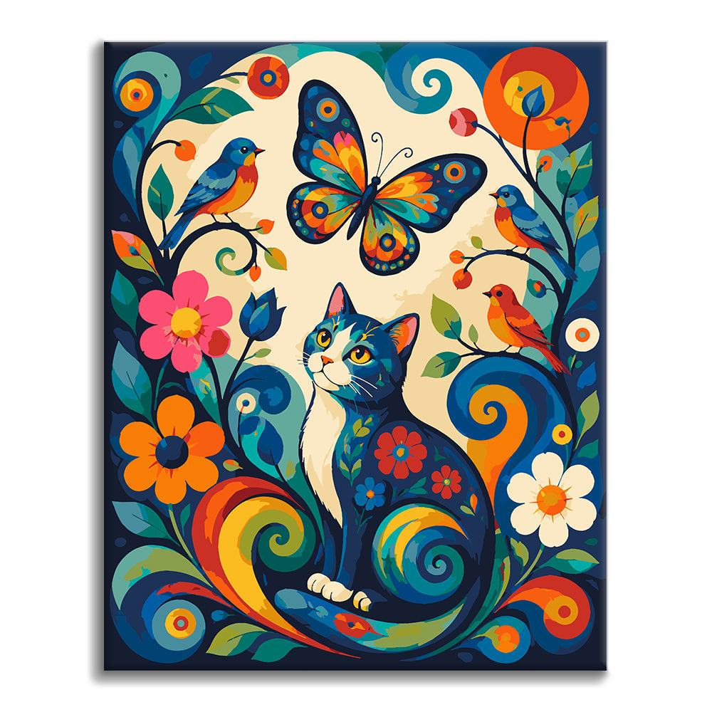 Gartenkatze – Malen nach Zahlen