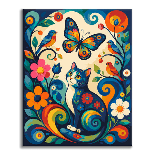 Gartenkatze – Malen nach Zahlen