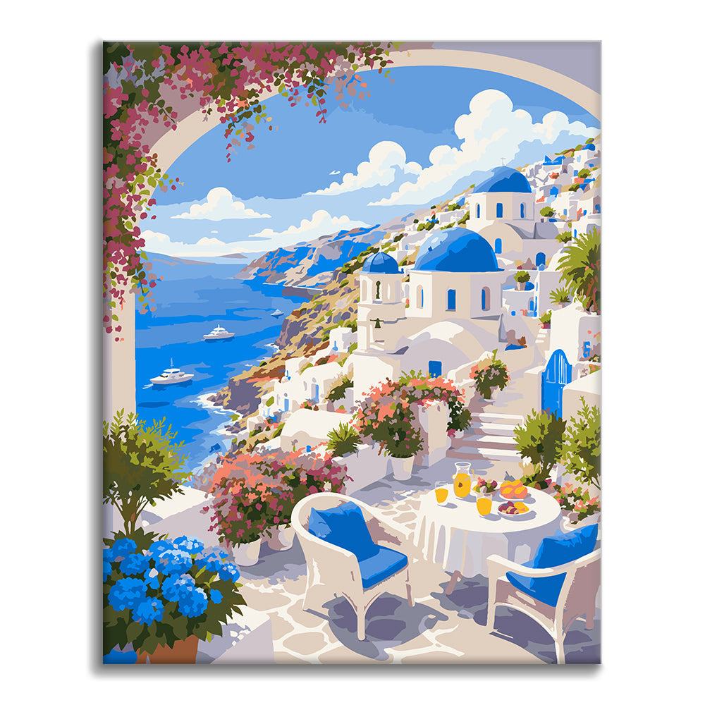 Santorini-Glück – Malen nach Zahlen