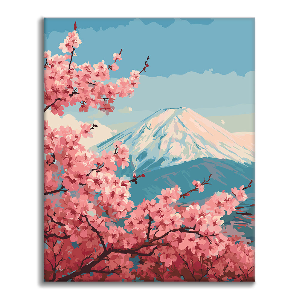 Frühling am Fuji – Malen nach Zahlen