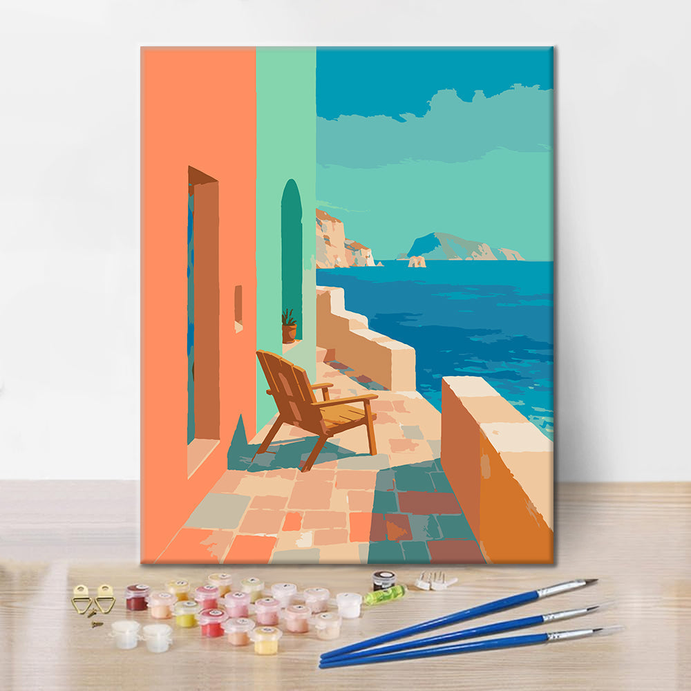 Pastel Coast Retreat – Malen nach Zahlen