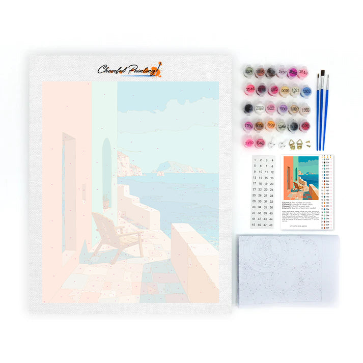 Pastel Coast Retreat – Malen nach Zahlen
