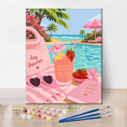 Pink Summer Escape – Malen nach Zahlen