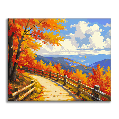 Herbstlicher Bergweg – Malen nach Zahlen