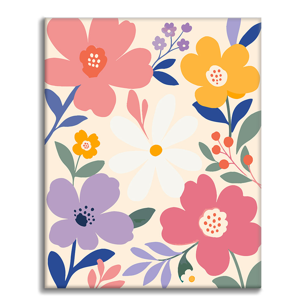 Moderne Pastellblumen – Malen nach Zahlen