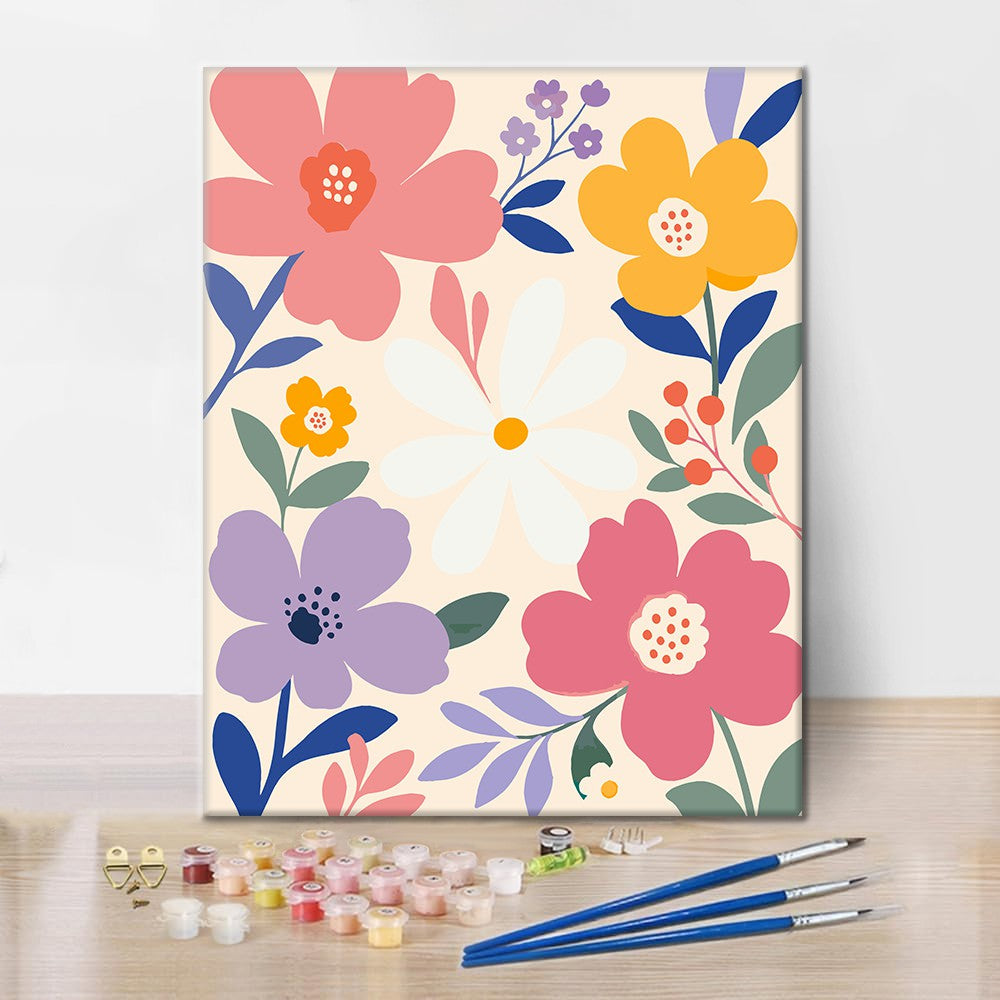 Moderne Pastellblumen – Malen nach Zahlen
