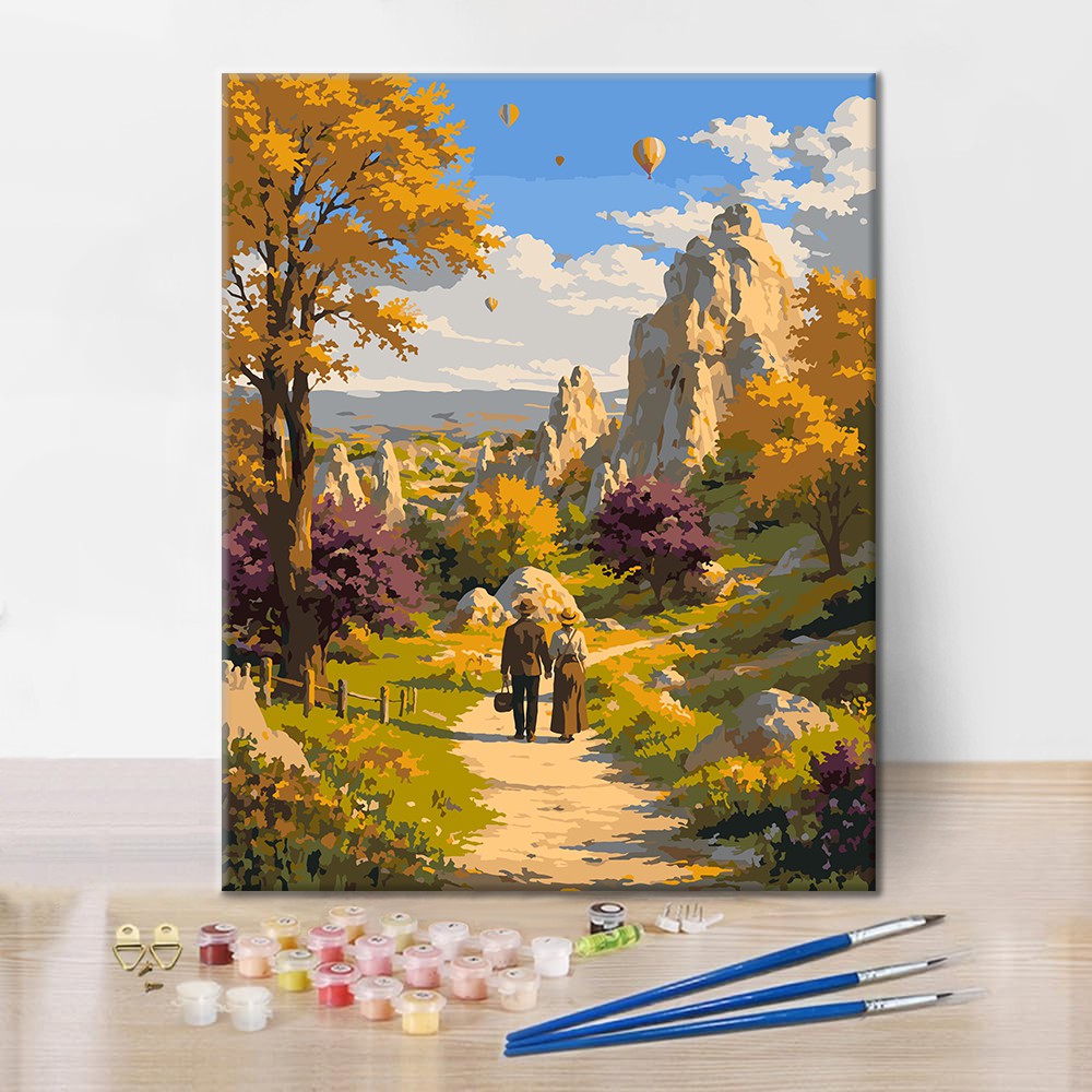 Herbstlicher Bergreiter – Malen nach Zahlen