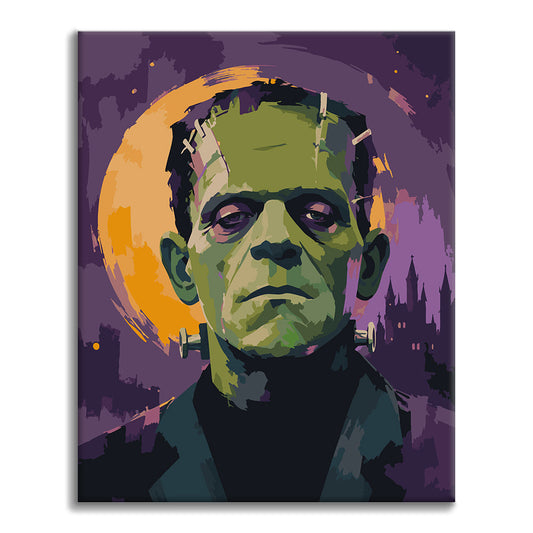 Frankenstein unter Vollmond – Malen nach Zahlen