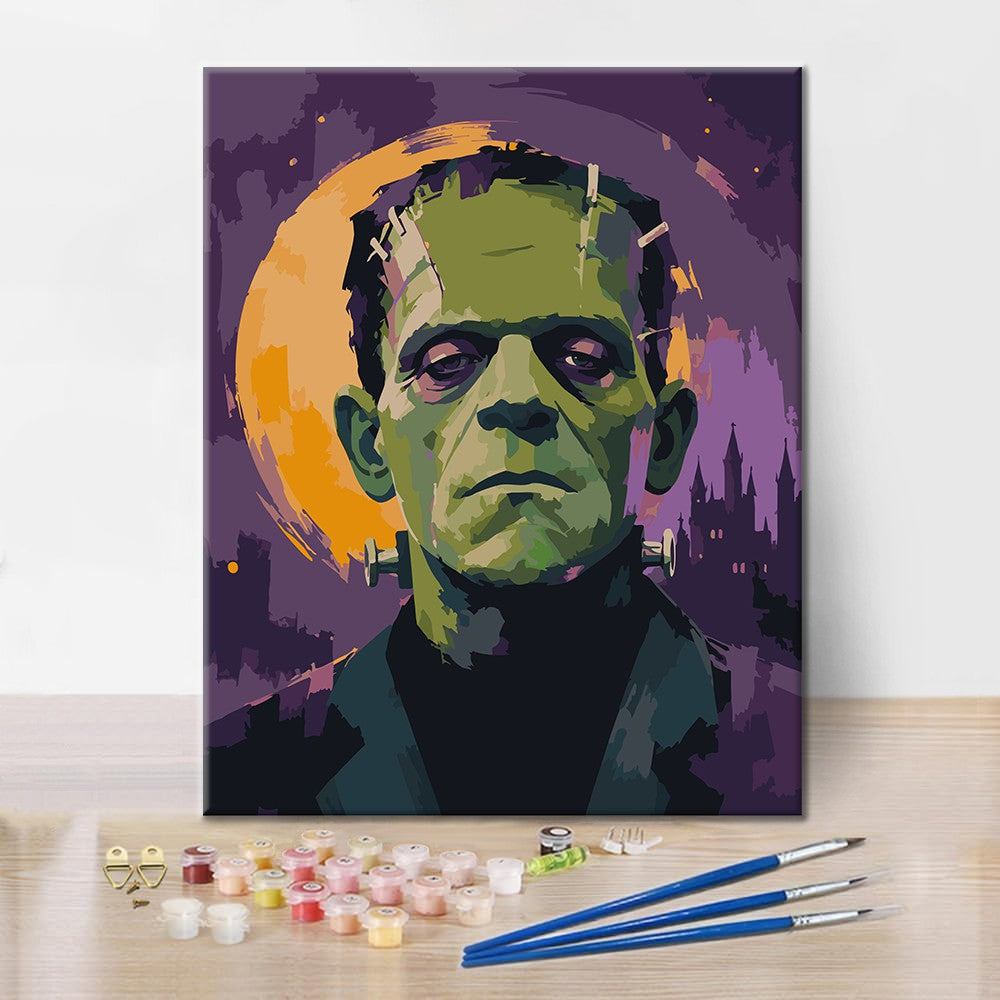 Frankenstein unter Vollmond – Malen nach Zahlen