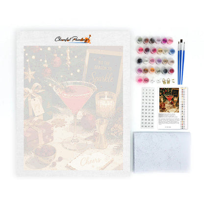 Weihnachtscocktail-Prost – Malen nach Zahlen