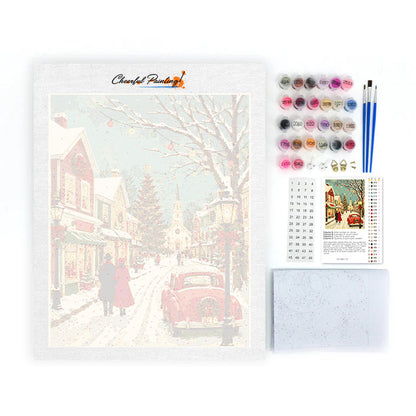 Vintage-Weihnachtshauptstrasse – Malen nach Zahlen