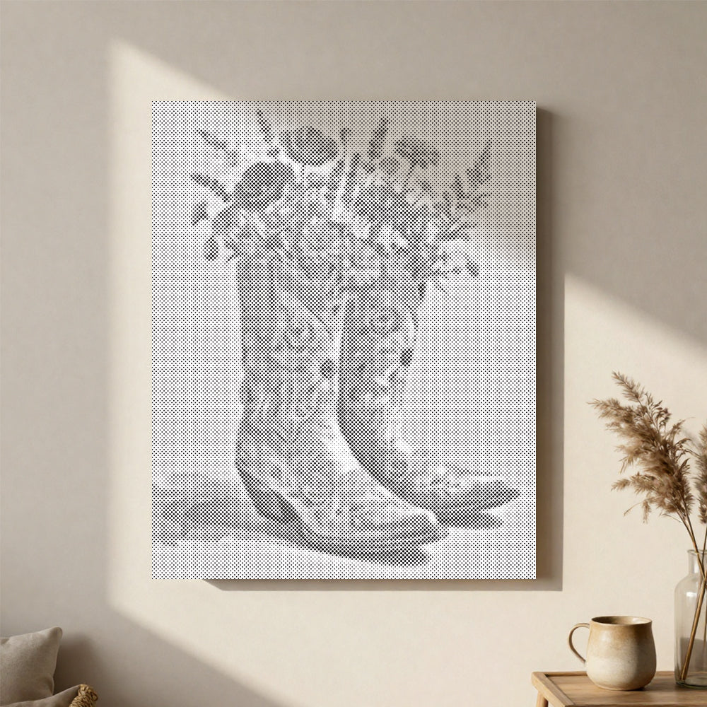 Stiefel und Blüten – Malen mit Punkten