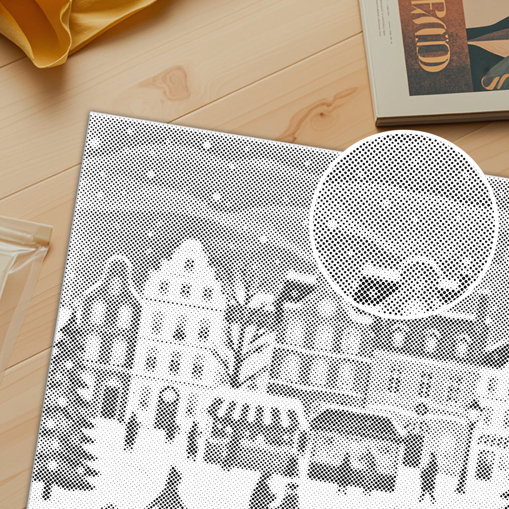 Weihnachtsmarktdorf - Malen mit Punkten