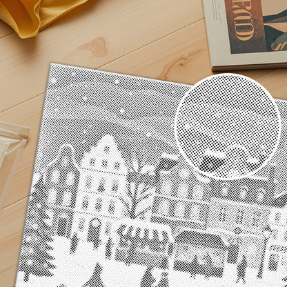 Weihnachtsmarktdorf - Malen mit Punkten