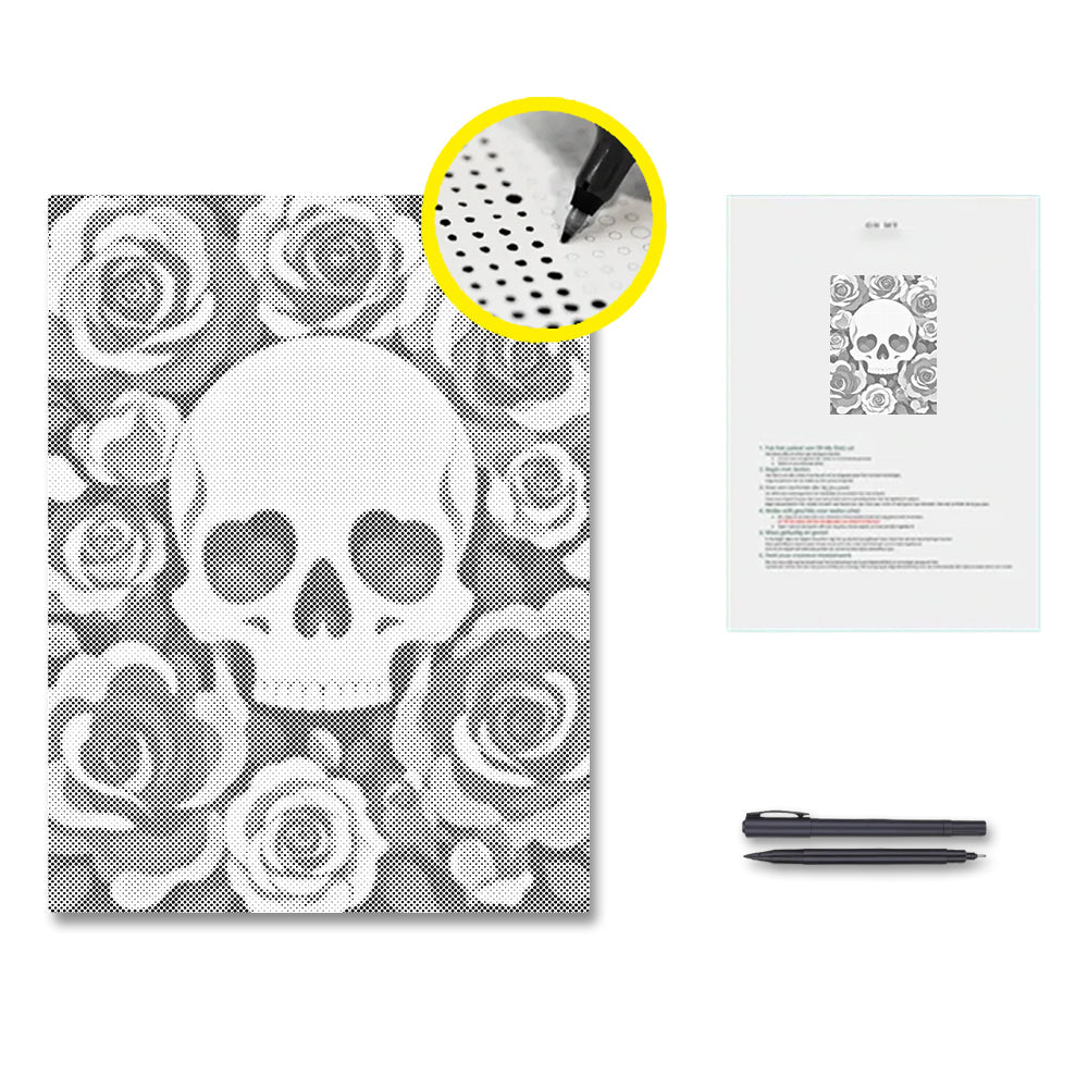 Blumenschädel - Malen mit Punkten