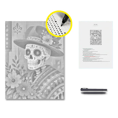 Blumen-Sugar-Skull-Festmahl - Malen mit Punkten