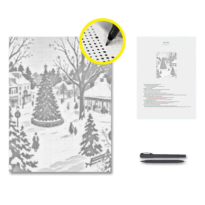 Schneefall im Dezember - Malen mit Punkten