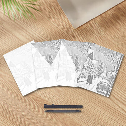 Winter-Weihnachtsdorf - Malen mit Punkten