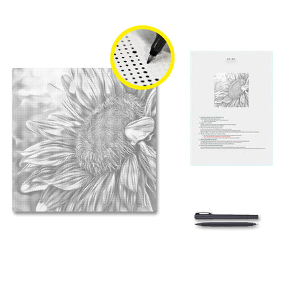 Offene Sonnenblume - Malen mit Punkten