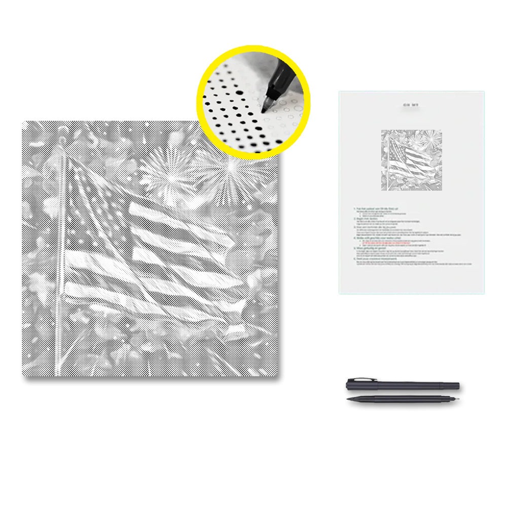 Stars-and-Stripes-Feier - Malen mit Punkten