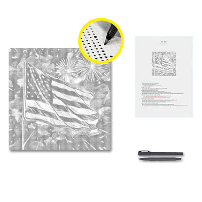 Stars-and-Stripes-Feier - Malen mit Punkten