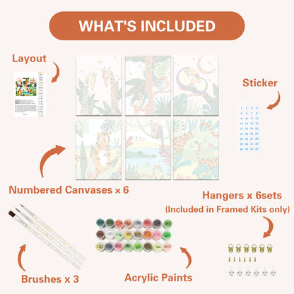 Dschungel-Tier-Collage