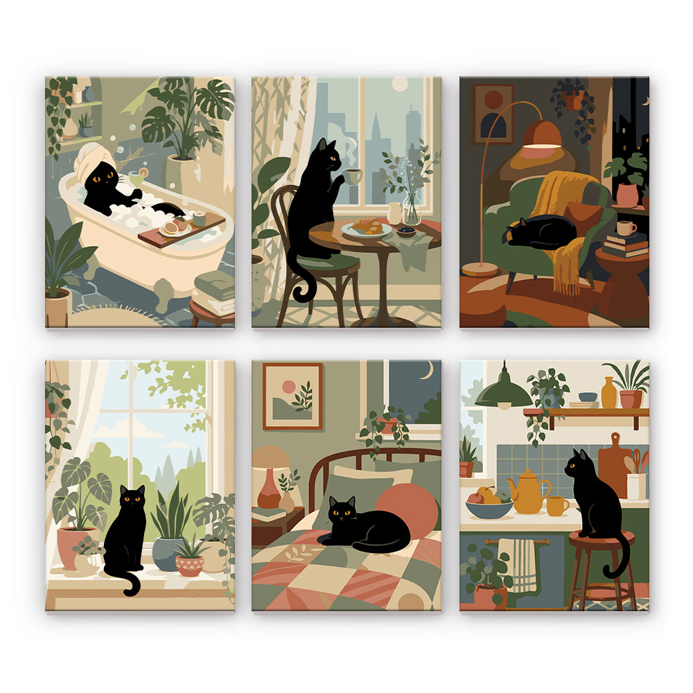 Gemütliche Katzen-Interieurs