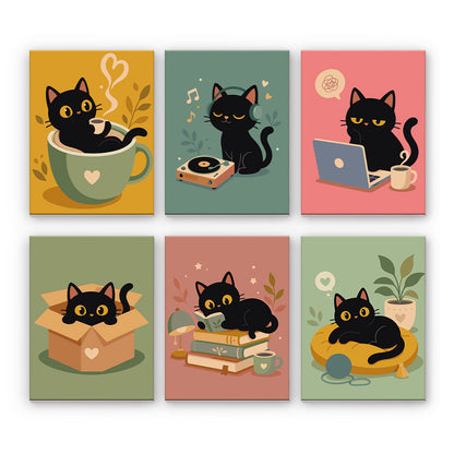 Verspielte schwarze Katzen