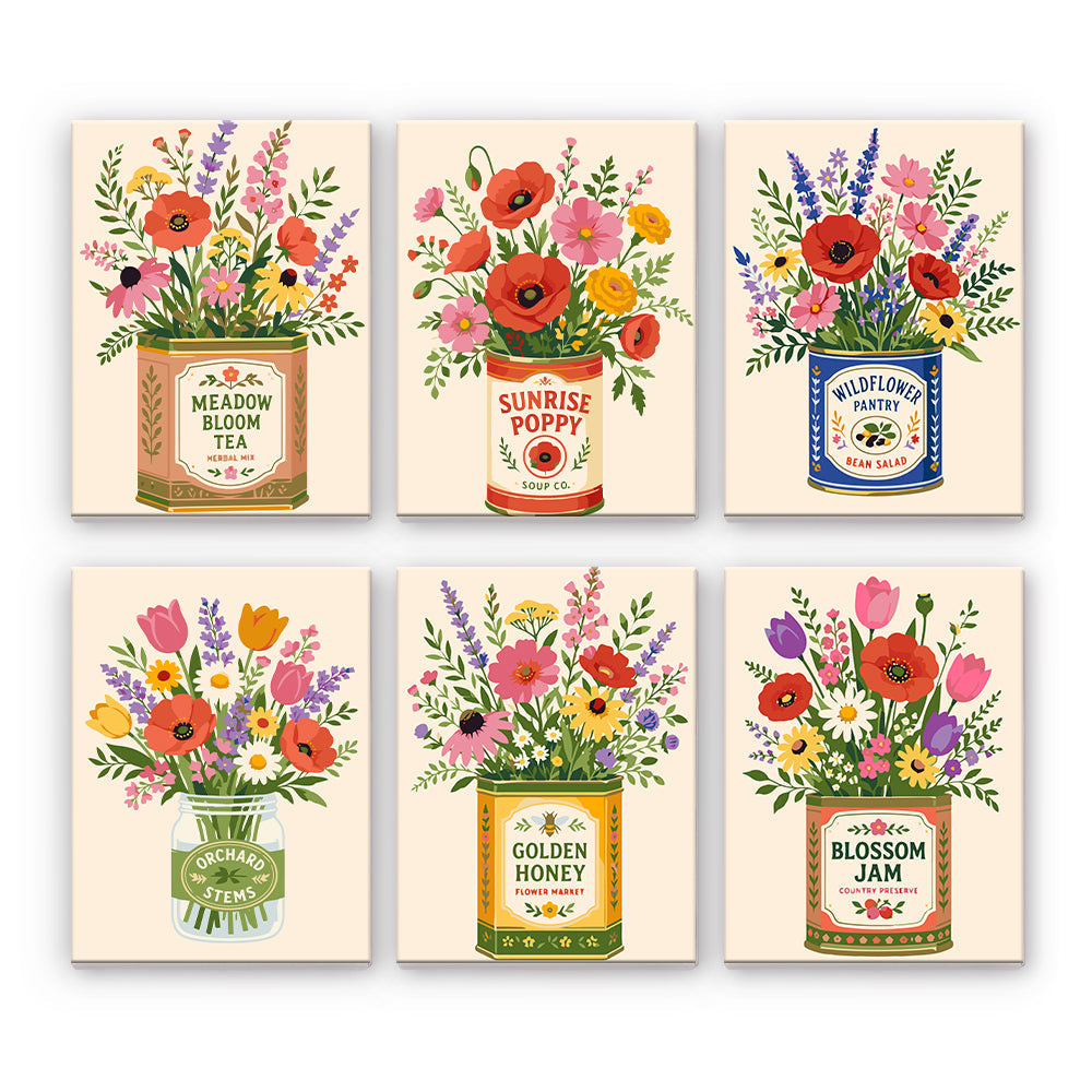 Wildblumen in Vintage-Dosen
