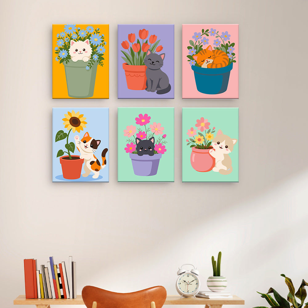 Katzen mit Blumen