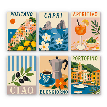 Italienische Küstenreiseplakate