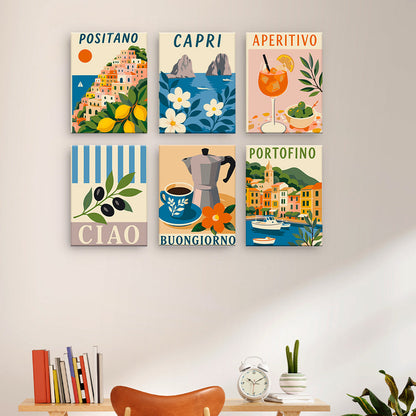 Italienische Küstenreiseplakate