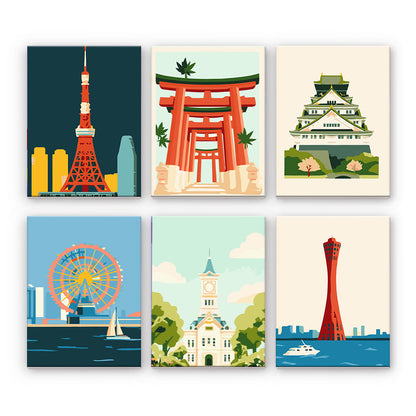 Japanische Wahrzeichen-Poster