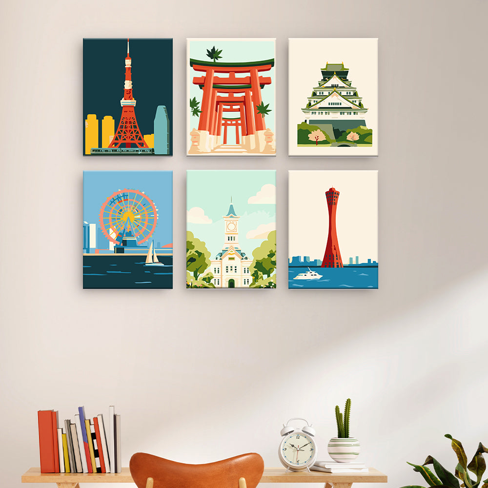 Japanische Wahrzeichen-Poster